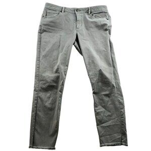 Loft Womens Curvy Skinny Crop Jeans Sz 29/8 Classic Casual Frayed Hem Grey Denim